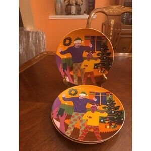 3 Christmas Appetizer Or Dessert Plates Aurélia Durand 8.5" Stoneware Target